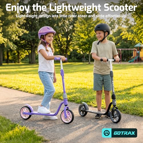 Kids Kick Scooter with 8-Inch Wheels - Gotrax KS8 Matte Black, Adjustable Handlebar, Safe & Lightweight for Ages 5+
