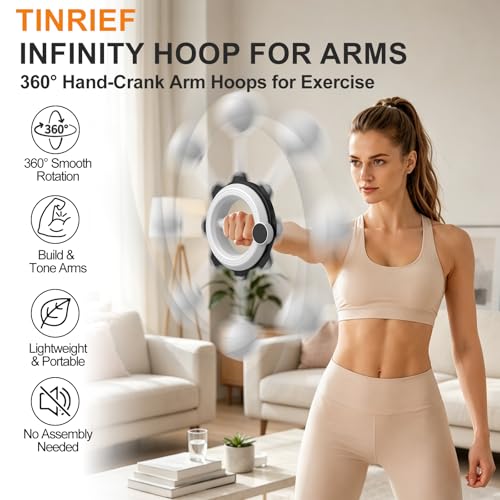 Infinity Hoop for Arms 360° Hand-Crank Arm Trainer - White