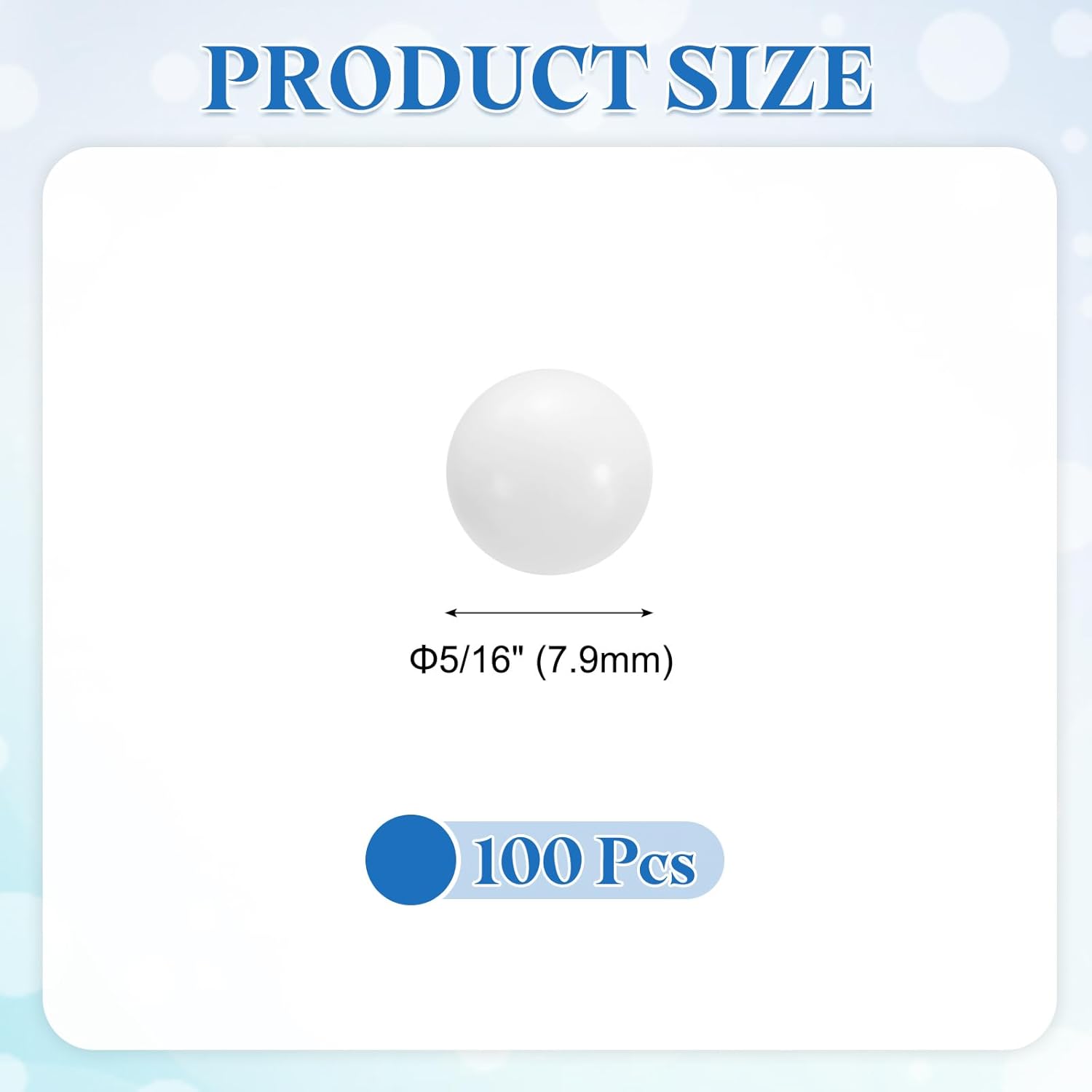 Uxcell 200 Pcs POM Bearing Balls - Precision Solid Plastic 5/16" (7.9mm) for Smooth Operation