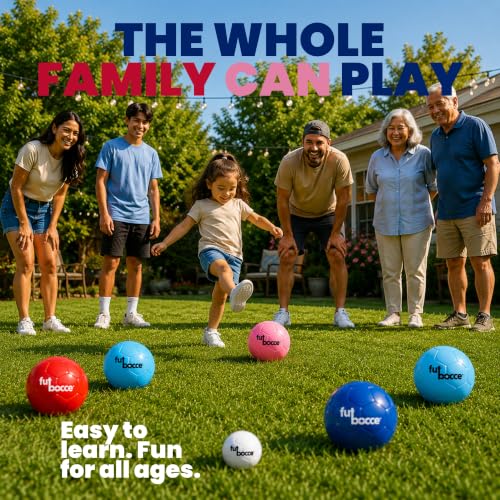 Backyard Soccer Bocce Ball Set with Carry Bag and Cones