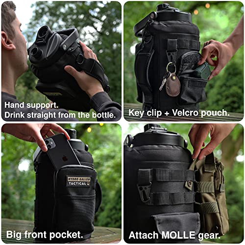 Insulated 1-Gallon Stainless Steel Water Bottle with Tactical Sleeve & Accessories