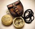 God Is Light Bible Verse Compass - Inspirational Brass Navigation Gift for Men Women Boys Girls Variation of God Is Light-1 John 1:5