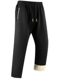 Gihuo Men's Fleece Sherpa Lined Athletic Sweatpants Winter Warm Pants (US, Alpha, Large, Regular, Regular, Black)