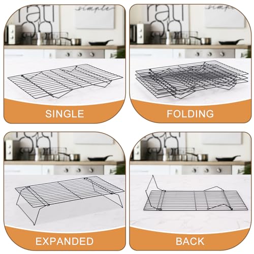 Black 16x10 Inch 3-Tier Cooling Rack for Baking and Cooking