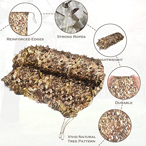 Dry Grass Camouflage Netting 20ft x 20ft with Mesh Backing for Hunting & Camping