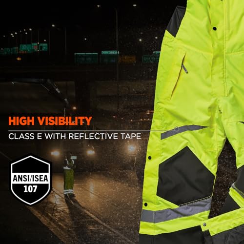 Ergodyne GloWear 8928 Lime Medium Insulated High-Visibility Bib Overalls