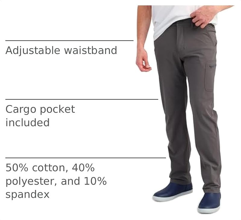 HUK Mens Next Level Pant Large - Quick-Drying Fishing Pants with Sun Protection