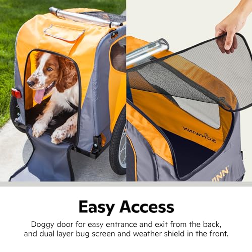 Pet Bike Trailer for Small and Large Dogs Up to 50 lbs - Lightweight Bicycle Carrier