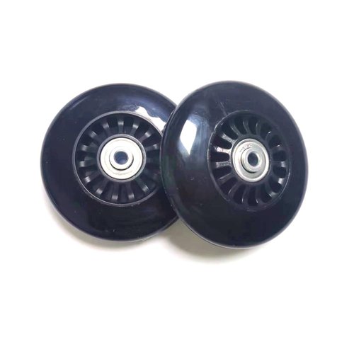 1 Pair/2pcs Luggage Suitcase Replacement Wheels 100mm/3.94in, Thk24mm Rubber Swivel Caster Wheels for Inline Outdoor Skate w/ 6mm Bearings Repair Kits (OD100xThk24mm/3.94x0.94in)