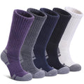 Merino Wool Hiking Socks for Women - Thermal Crew, Large, Black/Navy Blue/Gray/Purple