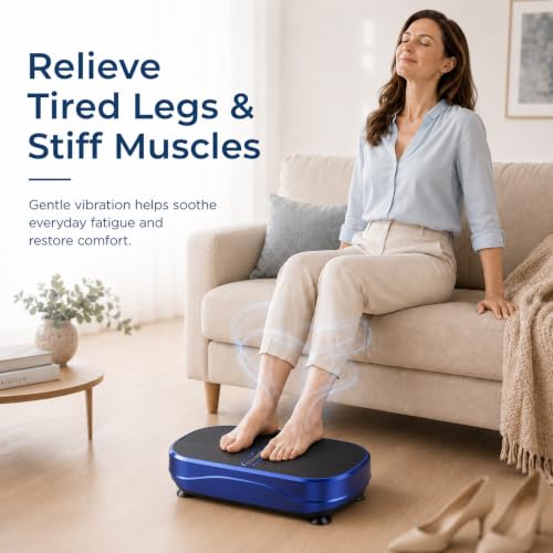 Blue Whole Body Vibration Exercise Plate Machine - 99 Speed Levels Fitness Equipment