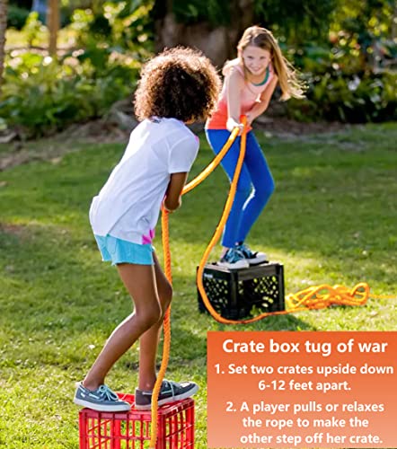 Outdoor Tug of War Rope 20 Feet - Family & Kids Playground Game - Orange / 20 Ft