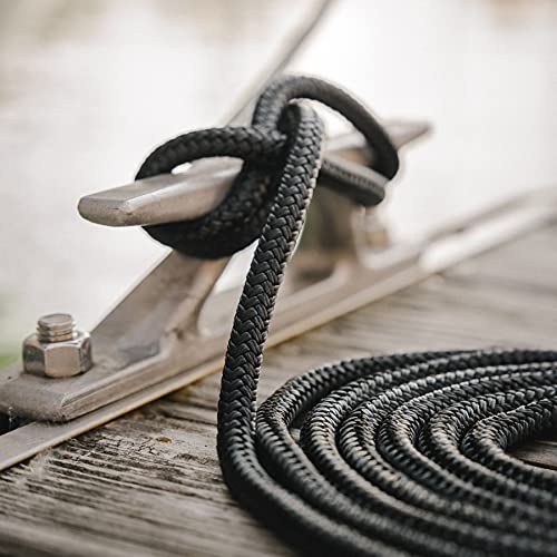 Double Braided Nylon Dock Line - Marine Rope for Boat Mooring & Anchoring
