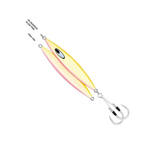 Daiwa Jig Saltwater SA-SK170G01 Saltiga SLK Metaljig, 6oz, 7/0 Assist Hooks, Pink