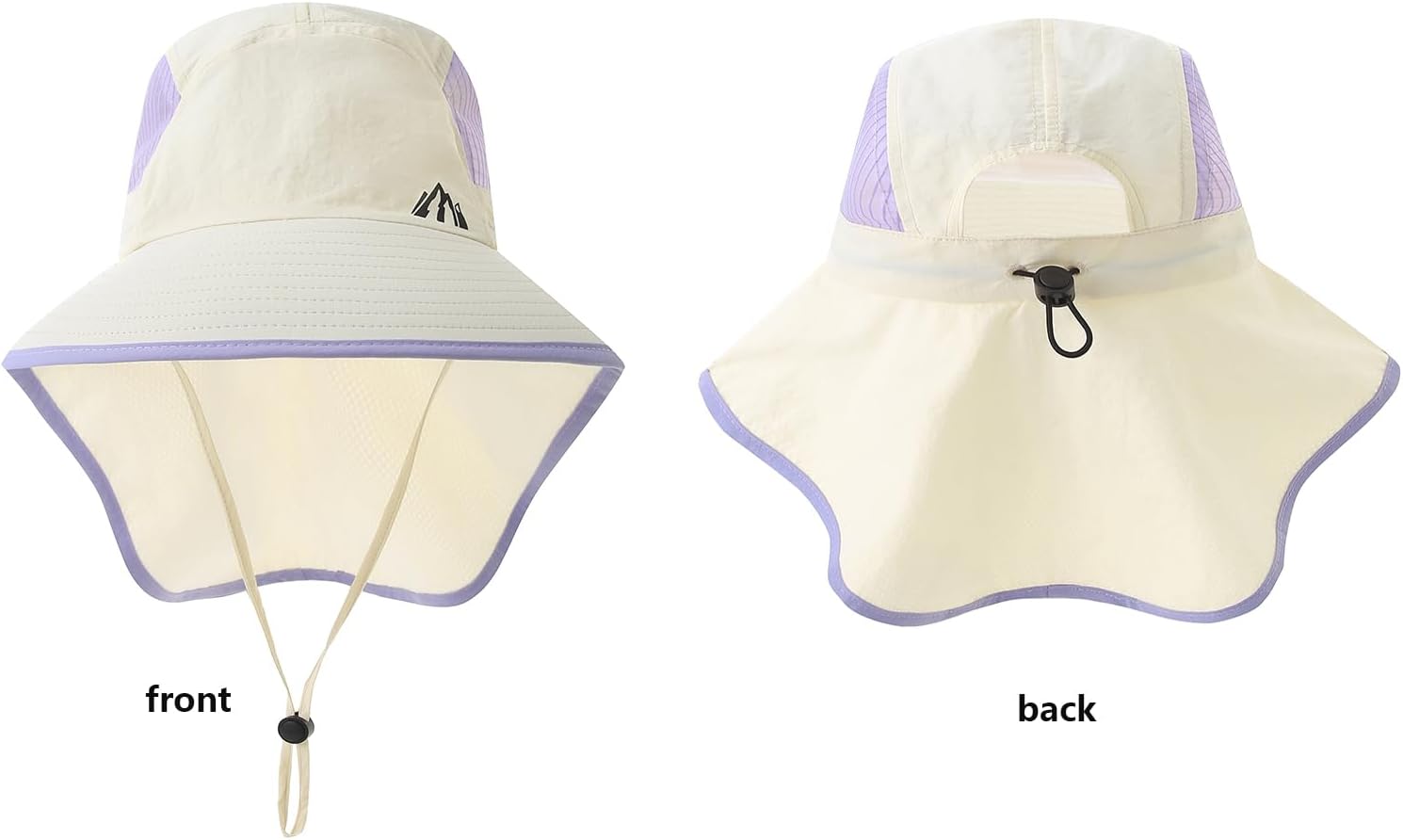 Skiennix UV Sun Protection Hat - Foldable Wide Brim with Neck Flap & Ponytail Hole for Women