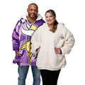 FOCO NFL Team Logo Reversible Sherpa Hoodie Sweatshirt - Vikings, Camo, One Size