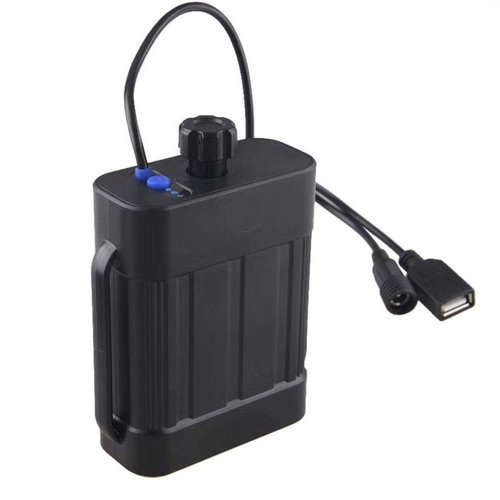 MINCHEN Bikelight Batteries Pack Case, 8.4V Battery Box for 2X 26650 Rechargeable Battery Power Bank Case with DC/USB Interface for Cycling Bike Light Headlamp