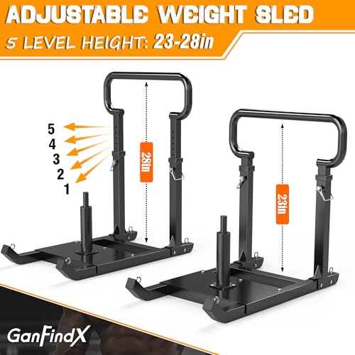 GanFindX Matte Workout Weight Sled for Speed & Strength Training - Heavy Duty, Adjustable Resistance