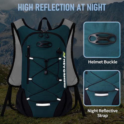 Lightweight Hydration Backpack with 2L Water Bladder - Plaid Dark Blue