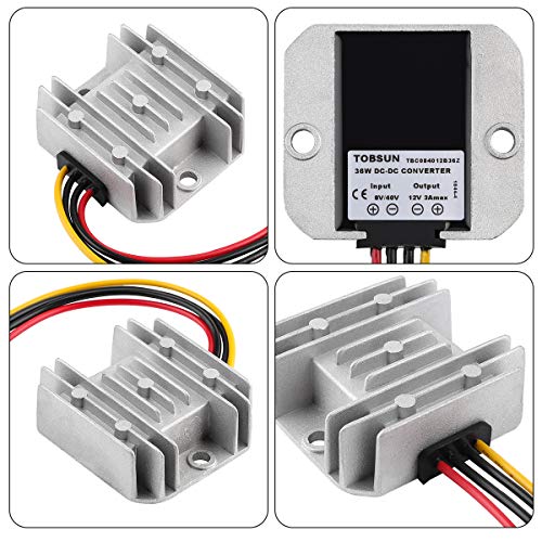 Voltage Reducer DC 8V-40V to 12V 3A 36W Buck Boost Converter - Waterproof, Compact