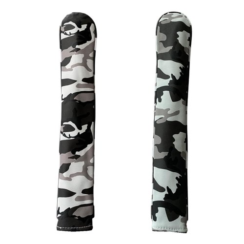 Grey Camo Golf Alignment Stick Cover - Synthetic Leather Holder for 2 Sticks