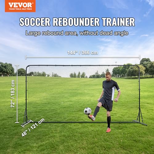 12x6FT Soccer Rebound Trainer Net - Double-Sided Rebounder for Solo Practice