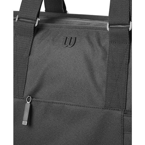 Wilson 2024 Recycled Material Tennis Racket Tote Bag - Holds 2 Rackets, Black