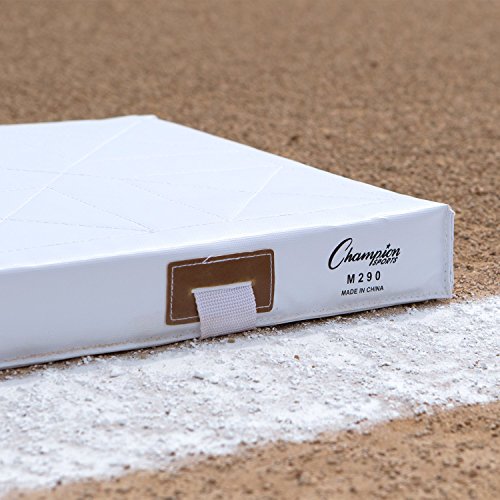 Baseball Base Set with Foam-Filled Quilted Nylon Cover - 14 x 14 x 2 inches, Includes 3 Bases & Steel Ground Spikes - Variation of THIS listing