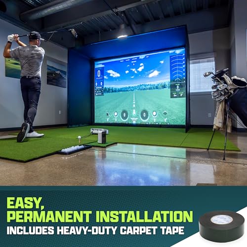Golf Simulator Turf 10 x 6 ft Green Hitting Mat - 15 mm Synthetic Grass