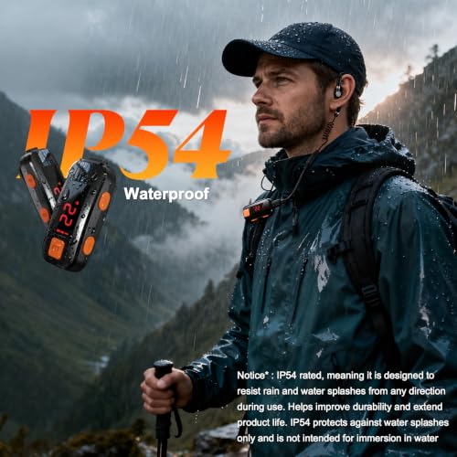 2 Pack Mini Waterproof Walkie Talkies for Adults, IP54 Two-Way Radios