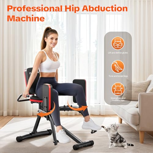 Hip Abductor Machine for Home Gym - Adjustable Glute & Leg Exercise Equipment