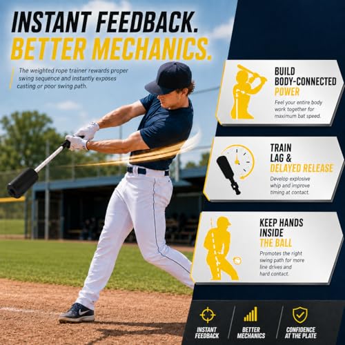 Baseball & Softball Swing Trainer Bat with Balls and Tote Bag - Practice Equipment