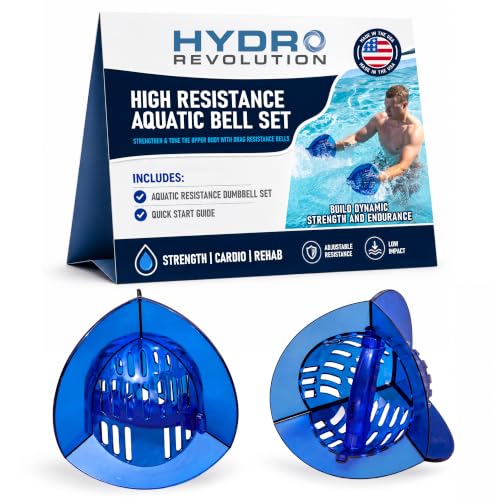 High Resistance Total Body Water Exercise Weights Set with Fins - Blue