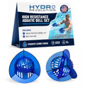 High Resistance Total Body Water Exercise Weights Set with Fins - Blue