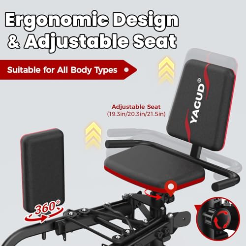 Yagud 2-in-1 Hip Abductor & Adductor Machine, Adjustable Glute Workout Equipment