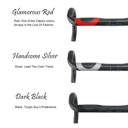Yccyctrek Road Bicycle Handlebars Carbon Road Bars Handlebars Bike Components & Parts 31.8mm UD Glossy Drop Handlebar 440mm Carbon Drop Bars