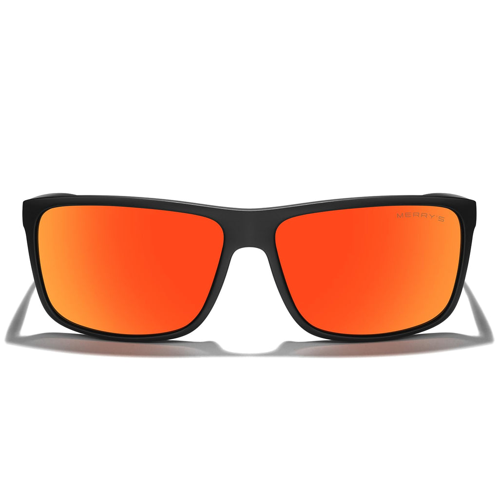 MERRY'S Rectangular Polarized Sports Sunglasses for Men Women Cycling Driving Fishing UV400 Protection S8225