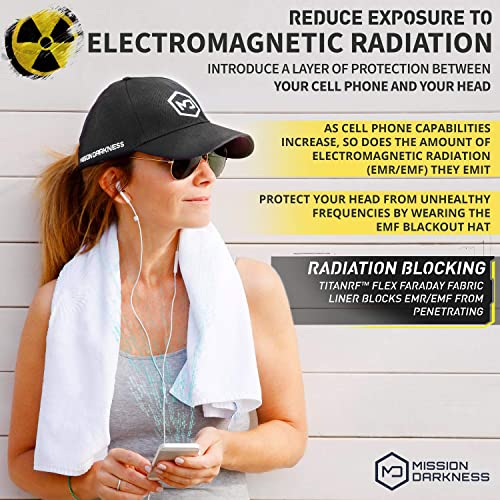 EMF Blackout Hat - Anti-Radiation Snapback Cap Protects Against EMF, EMI, RF 5G Signals - Adjustable Adult Size