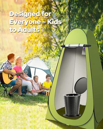Portable Toilet with Privacy Tent and Camping Accessories - Toilet and Tent Variation