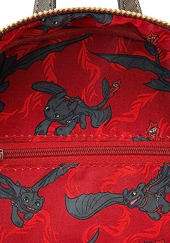 9-Inch Loungefly How to Train Your Dragon Toothless Mini Backpack, Cosplay Bag with Moving Wings