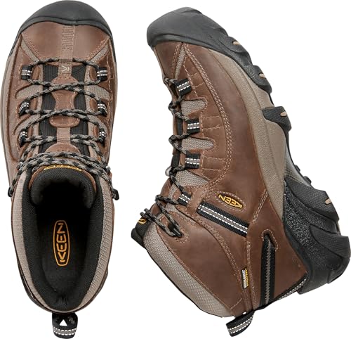 KEEN Men's Targhee 2 Mid Waterproof Hiking Boots - Shitake Brindle 10.5 Wide