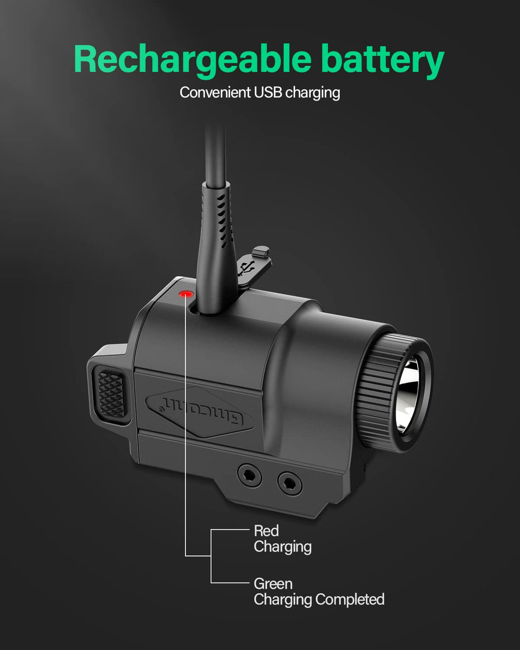 Gmconn 700 Lumen Pistol Light, Compact Adjustable Rail Mounted Flashlight Mini Weapon Light with Strobe Mode for Picatinny MIL-STD-1913, Glock (700 Lumen)