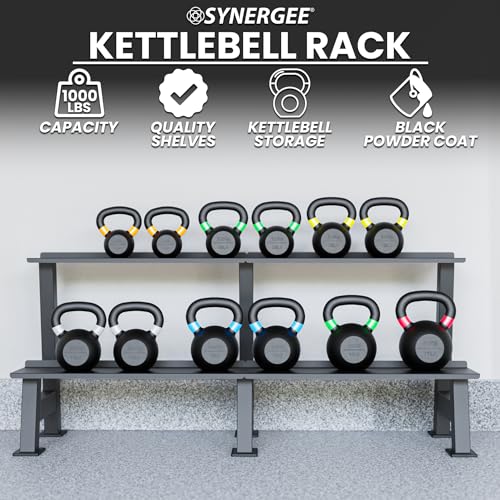 Kettlebell Rack - 2 Tier Home Gym Storage for Kettlebells