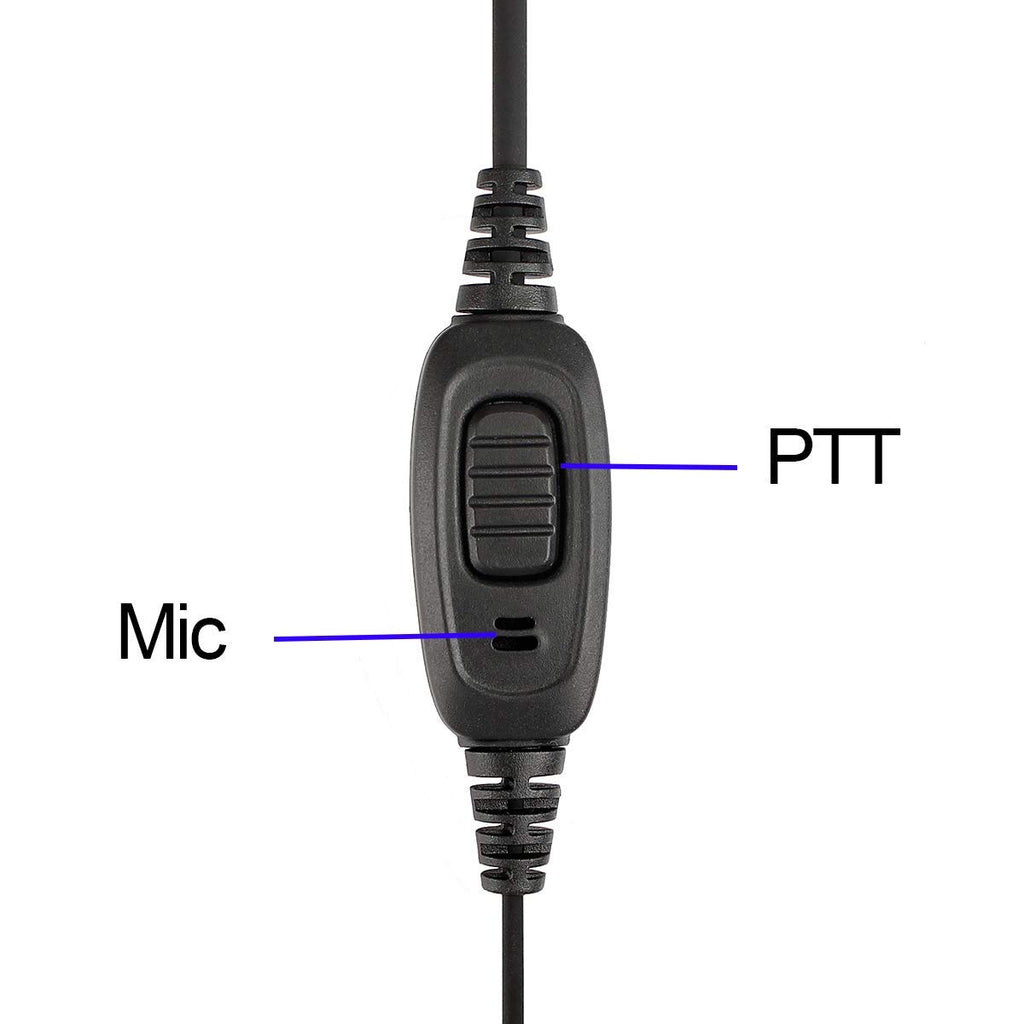 Retevis Case of 10, Two Way Radio Earpiece with Mic Single Wire Earhook Headset for RT22 RT21 RT68 RT68H H777 H777H RT86A RT86S, Compatible with Pxton, Baofeng BF-888S/BF-T26, Kenwood Walkie Talkies