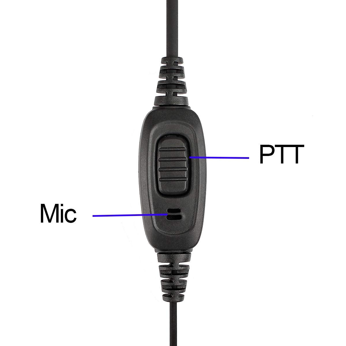 Retevis Case of 10, Two Way Radio Earpiece with Mic Single Wire Earhook Headset for RT22 RT21 RT68 RT68H H777 H777H RT86A RT86S, Compatible with Pxton, Baofeng BF-888S/BF-T26, Kenwood Walkie Talkies