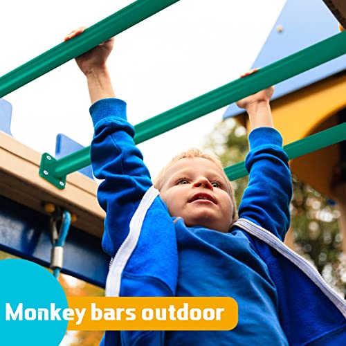 Green Steel Monkey Bars for Playground Set - 16.5 Inch Kids Climbing Rungs (12 Pack)