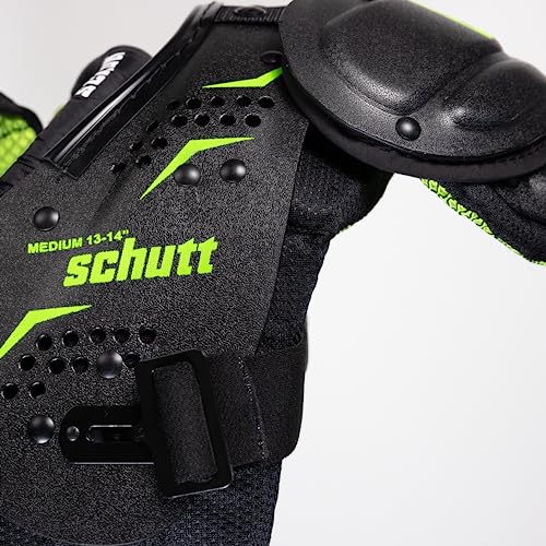Schutt Y-Flex Youth Shoulder Pads Black/Neon Green X-Large Football Gear