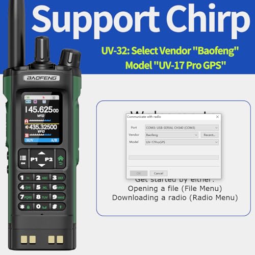 Long Range 10W Handheld Ham Radio with GPS NOAA Weather Receiver & USB-C Charging