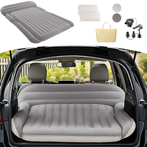 KMZ SUV Air Mattress - Thickened Double Flocked Camping Car Bed, Portable Travel Bed