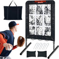 Black 9 Hole Pitching Net with Strike Zone - Baseball Softball Training Equipment